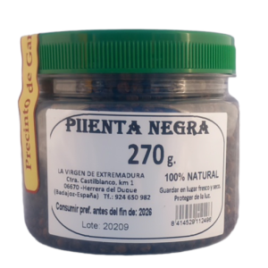 Pimienta Negra Grano 270g. 100% Natural.