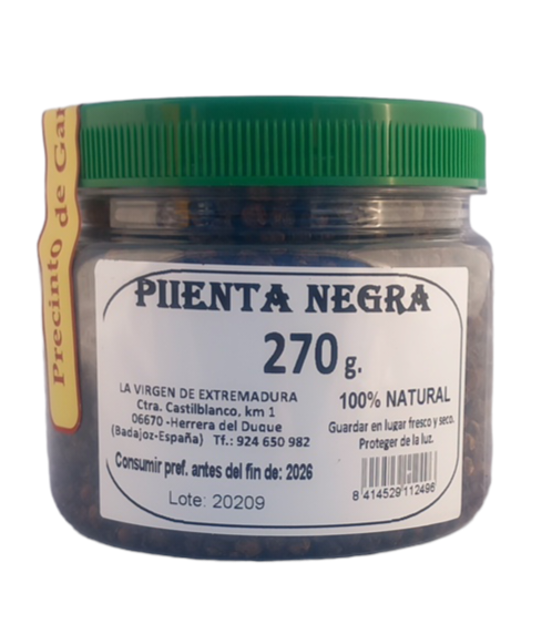Pimienta Negra Grano 270g. 100% Natural.