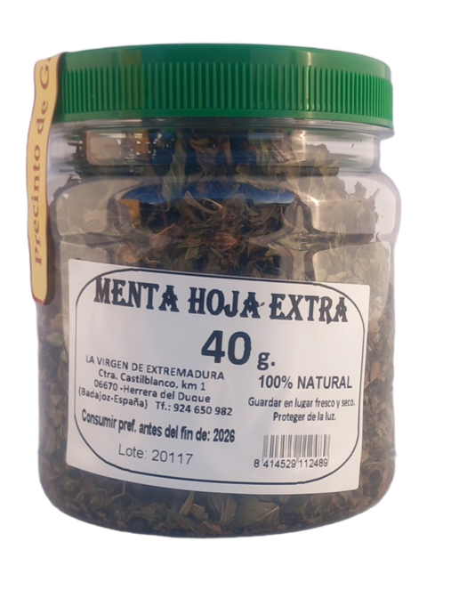 Menta Hoja Extra 40g. 100 % Natural.